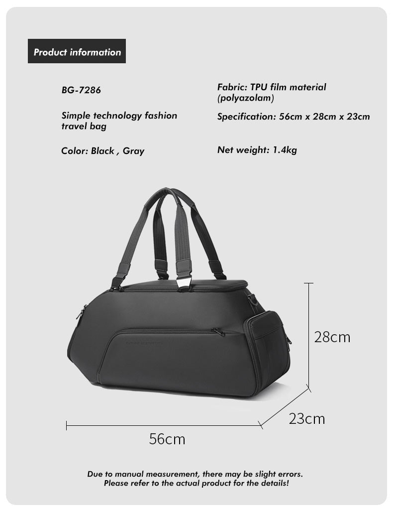 Bange Rocket Multi Compartment Big Capacity Hidden Zipper Pocket DryWet Separation 3IN1 Waterproof Travel Bag