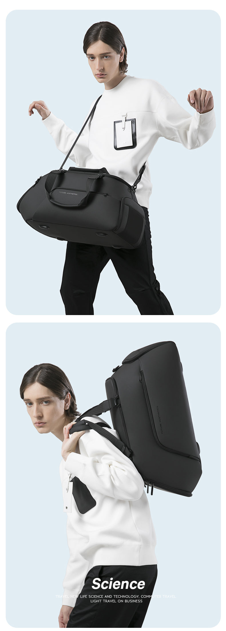 Bange Rocket Multi Compartment Big Capacity Hidden Zipper Pocket DryWet Separation 3IN1 Waterproof Travel Bag