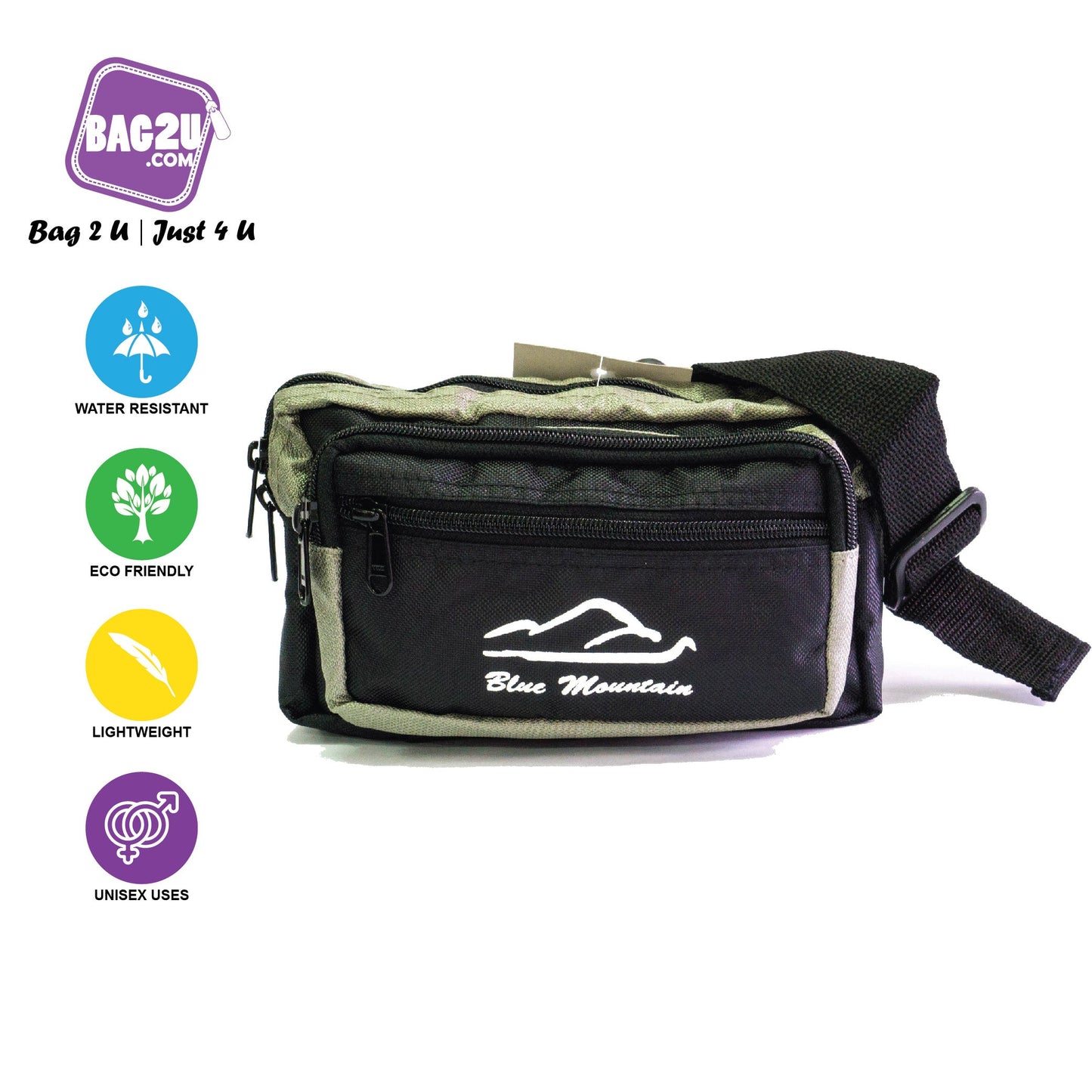Blue Mountain 3L Waist Pouch Signature Air Ventilation YKK Zipper Out door Ready Stock Malaysia