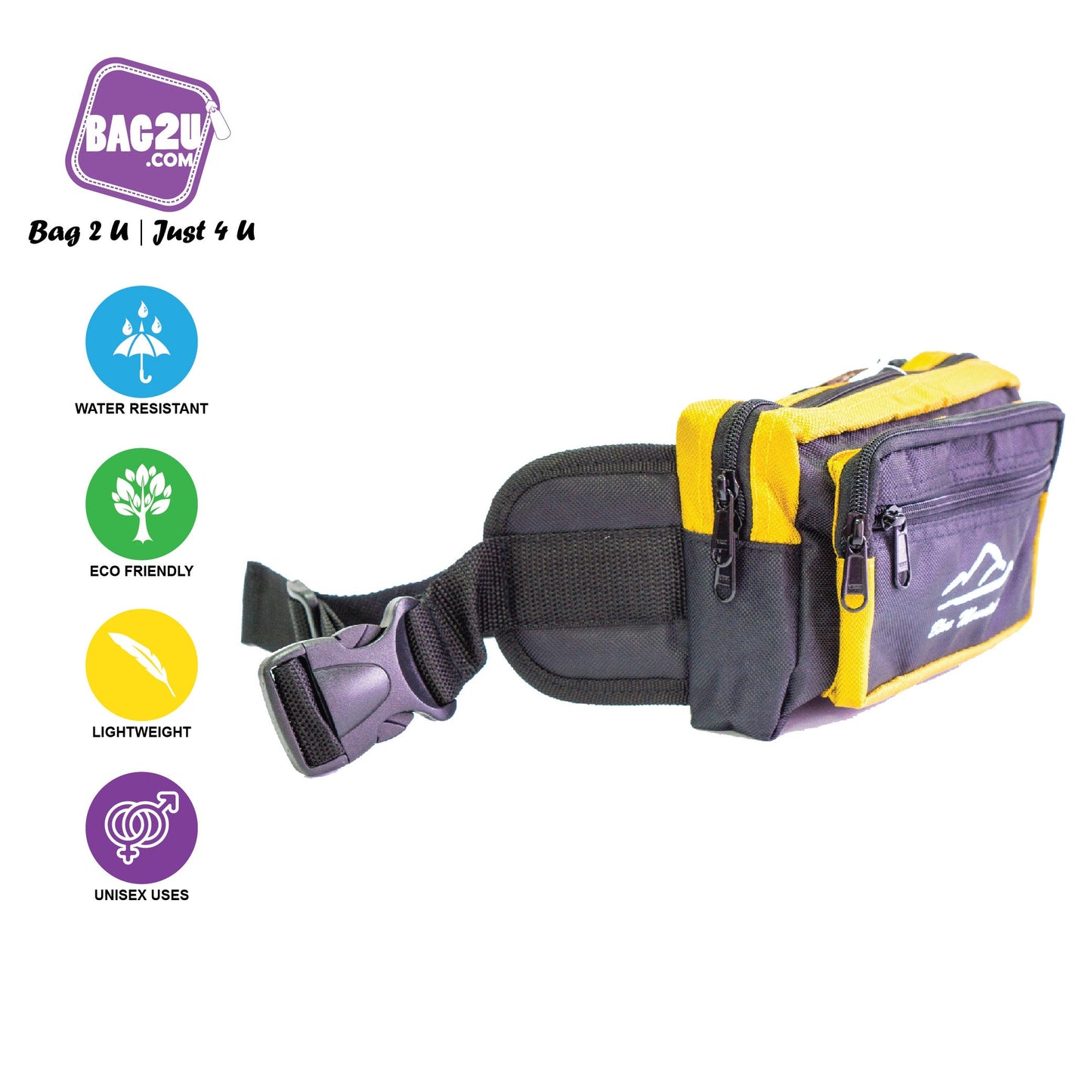 Blue Mountain 3L Waist Pouch Signature Air Ventilation YKK Zipper Out door Ready Stock Malaysia