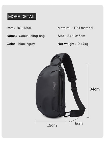 Bange Nomad Men Anti-theft Lock Sling Bag Fashion Chest Pack Waterproof USB Crossbody Bag (9.5" tablet)