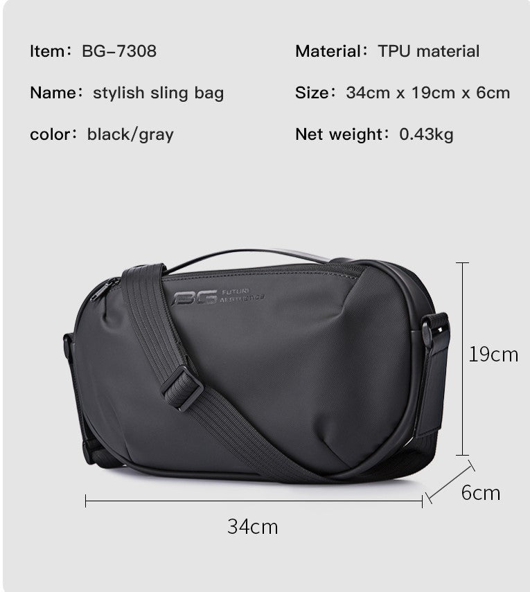 Bange Nomad Messenger Shoulder Anti Theft Sling Bag Crossbody Men Korean Style Sling Bag Waterproof USB (7.9" tablet)