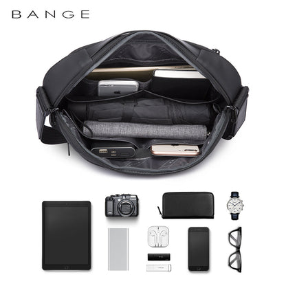 Bange Nomad Messenger Shoulder Anti Theft Sling Bag Crossbody Men Korean Style Sling Bag Waterproof USB (7.9" tablet)