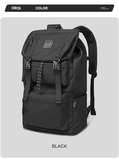 Bange Canvas Multiple Compartment Big Capacity Large Trending Laptop Backpack (15.6")