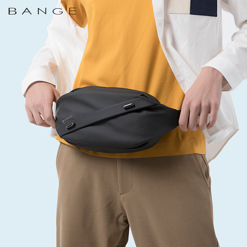 Bange Slant Men Anti-theft Lock Sling Bag Fashion Chest Pack Waterproof USB Crossbody Bag (9.5" tablet)