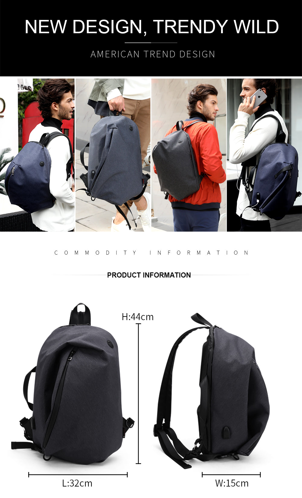 Arctic Hunter Cross-Air Backpack (15.6" Laptop)