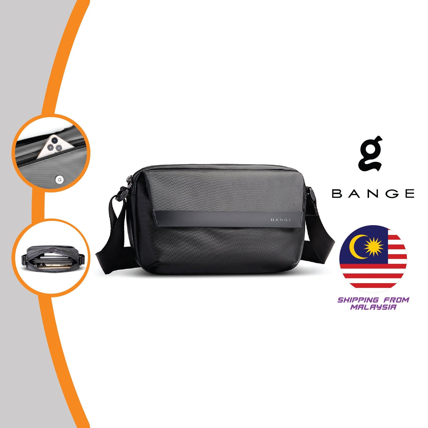 Bange Ranger Men Anti-theft Lock Sling Bag Fashion Chest Pack Waterproof Crossbody Bag