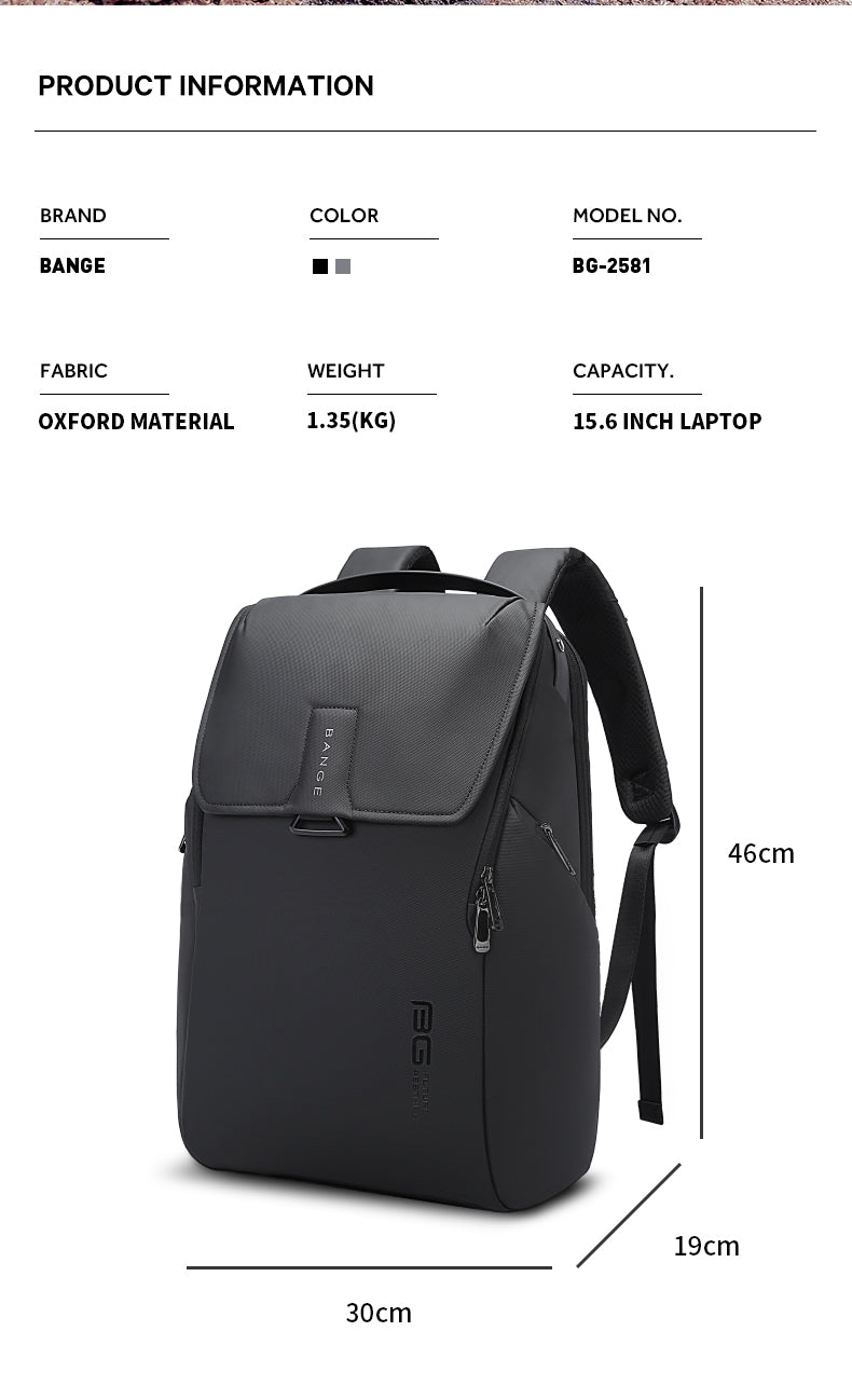 Bange Fade Laptop Backpack Water-Resistant and Multi Compartment USB Charging Business Professional Travel (15.6")