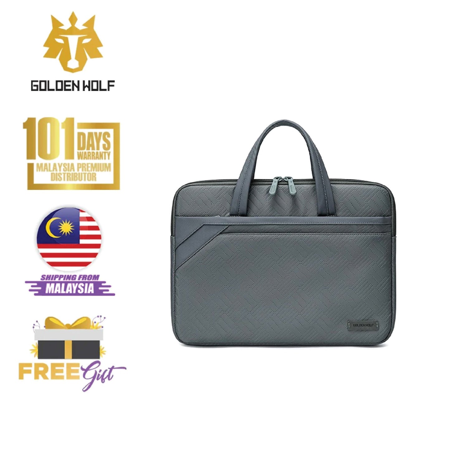 Golden Wolf i-Owen Laptop Briefcase (Polyester Material)