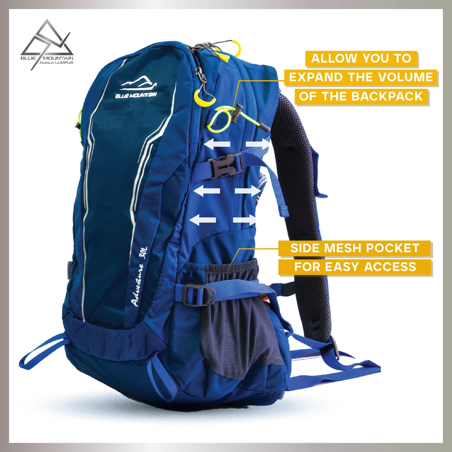 Blue Mountain Hiking Backpack 30L