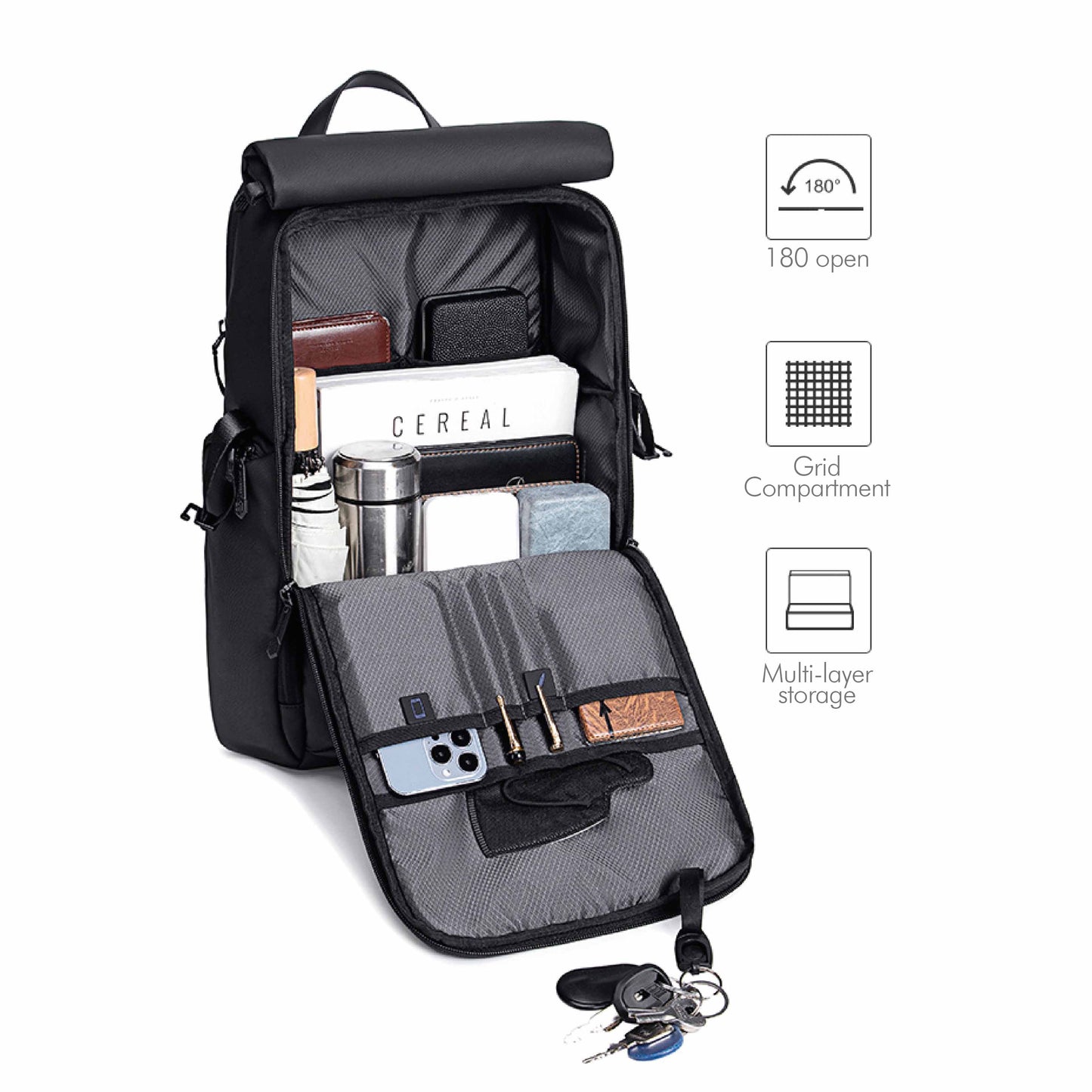 Arctic Hunter i-Rosse Laptop Backpack Multi Compartment USB Business Travel Laptop Backpack (15.6")