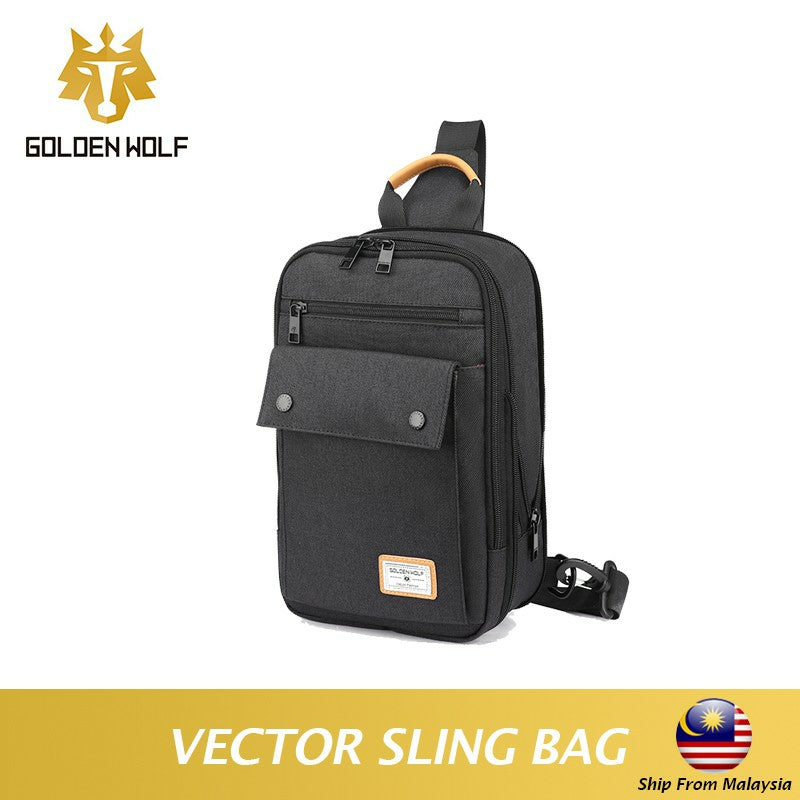 Golden Wolf Vector Crossbody Sling (7.9" Tablet)