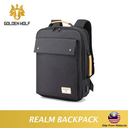 Golden Wolf Realm Backpack (15.6" Laptop)