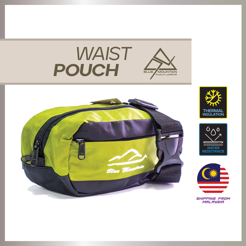 Blue Mountain 2L Waist Pouch Signature Air Ventilation YKK Zipper Out door  Ready Stock Malaysia