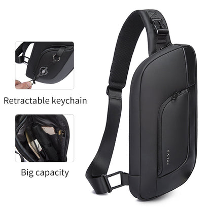 Bange Rocket Anti-theft Lock Sling Bag Fashion Chest Pack Waterproof USB Crossbody Bag (9.5" tablet)