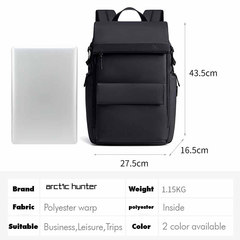 Arctic Hunter i-Rosse Laptop Backpack Multi Compartment USB Business Travel Laptop Backpack (15.6")